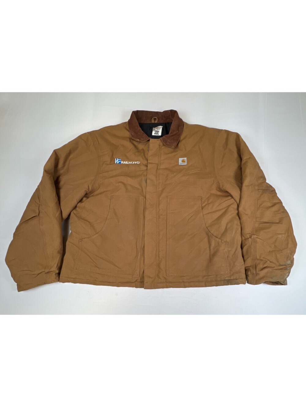 Vintage Carhartt J02 Detroit Jacket Men 48 Regular Tan Workwear Made In USA